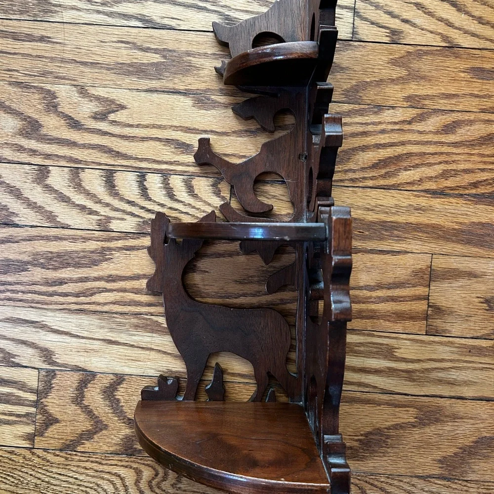 Rustic Bavarian Wood Corner Shelf
